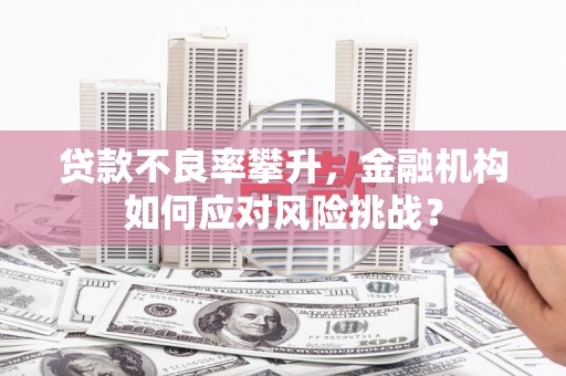 山上贷款不良率攀升，金融机构如何应对风险挑战？