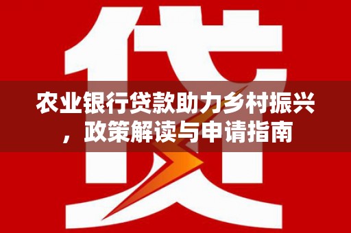 津市农业银行贷款助力乡村振兴，政策解读与申请指南