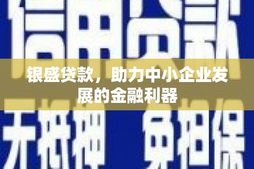 乡宁银盛贷款，助力中小企业发展的金融利器