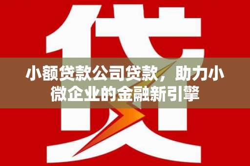 大竹小额贷款公司贷款，助力小微企业的金融新引擎
