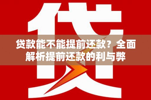 海盐贷款能不能提前还款？全面解析提前还款的利与弊