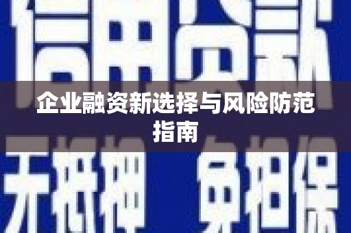 应县企业融资新选择与风险防范指南